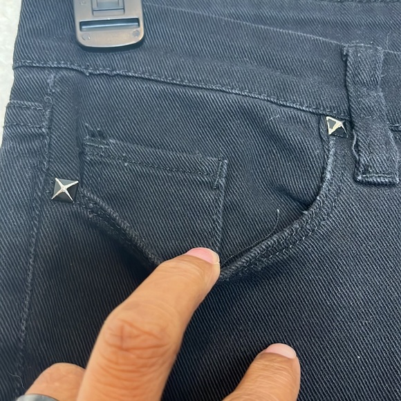 Blank NY Womens Black Denim Jeans Grommets Size 27 - Picture 3 of 10